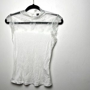 Shein size small white lace top